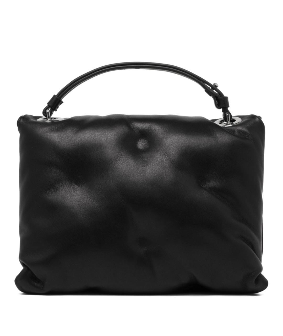 MAISON MARGIELA Черная кожаная сумка с короткими ручками, фото 2