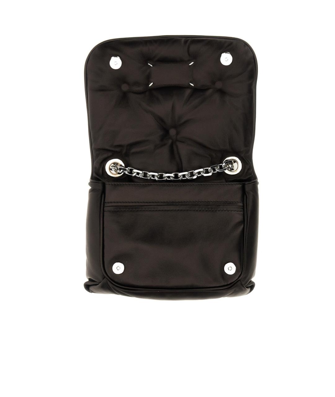 MAISON MARGIELA Черная кожаная сумка с короткими ручками, фото 5