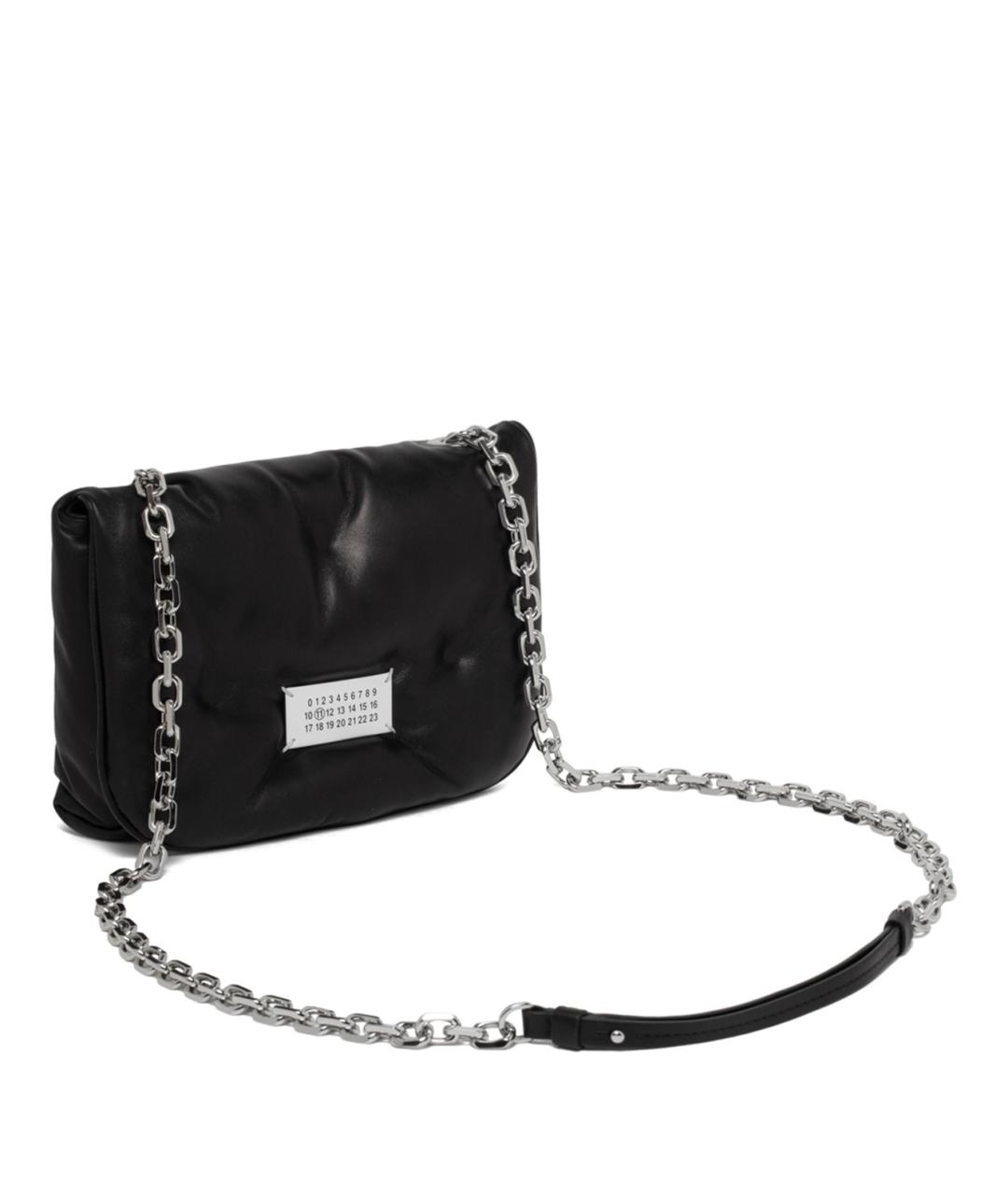 MAISON MARGIELA Черная кожаная сумка с короткими ручками, фото 3