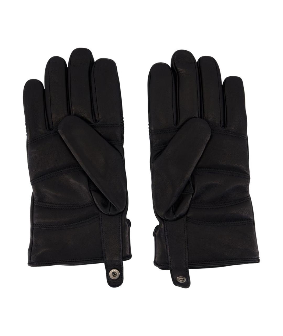 MM6 MAISON MARGIELA Черные кожаные перчатки, фото 2