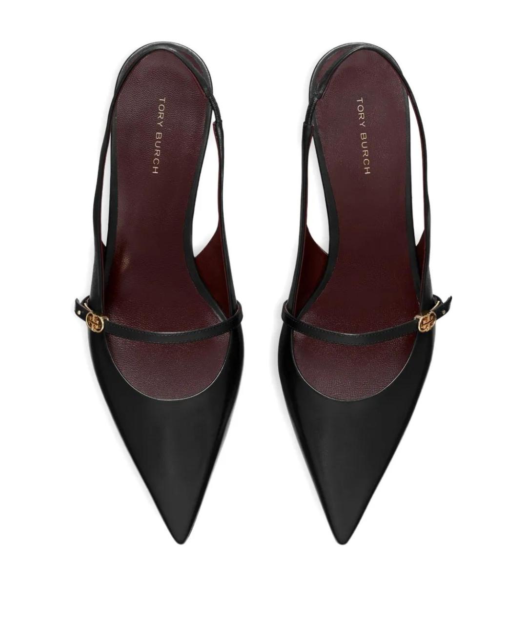 TORY BURCH Черные кожаные туфли, фото 3