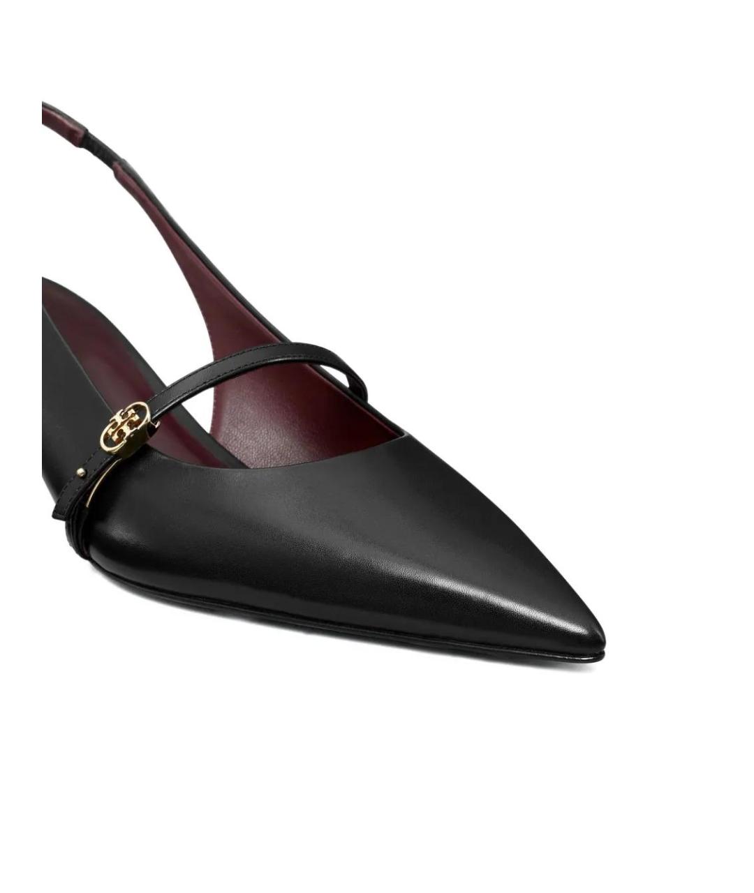 TORY BURCH Черные кожаные туфли, фото 4