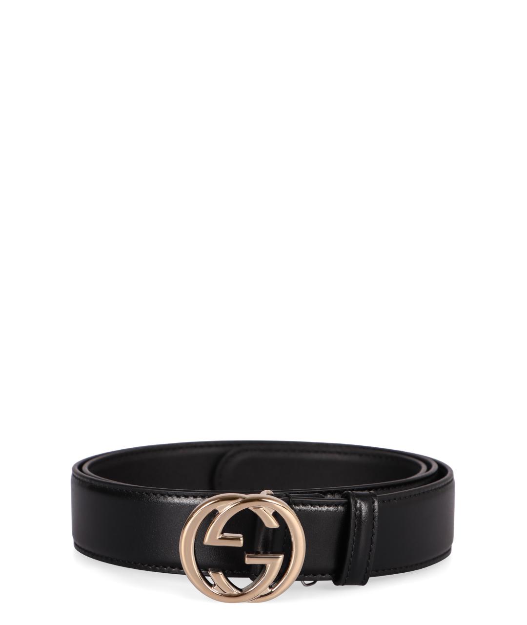 GUCCI Черный кожаный ремень, фото 1