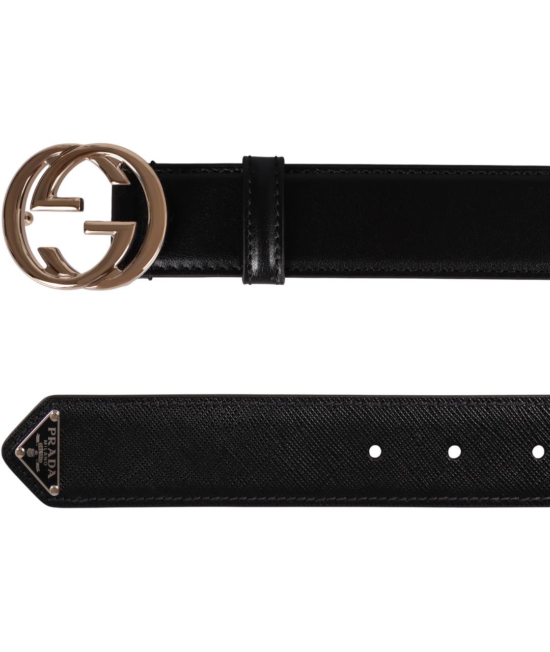GUCCI Черный кожаный ремень, фото 3