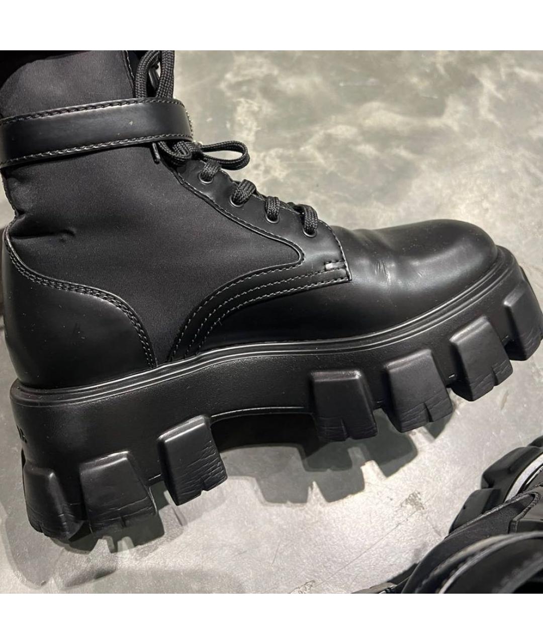 PRADA Черные кожаные ботинки, фото 2