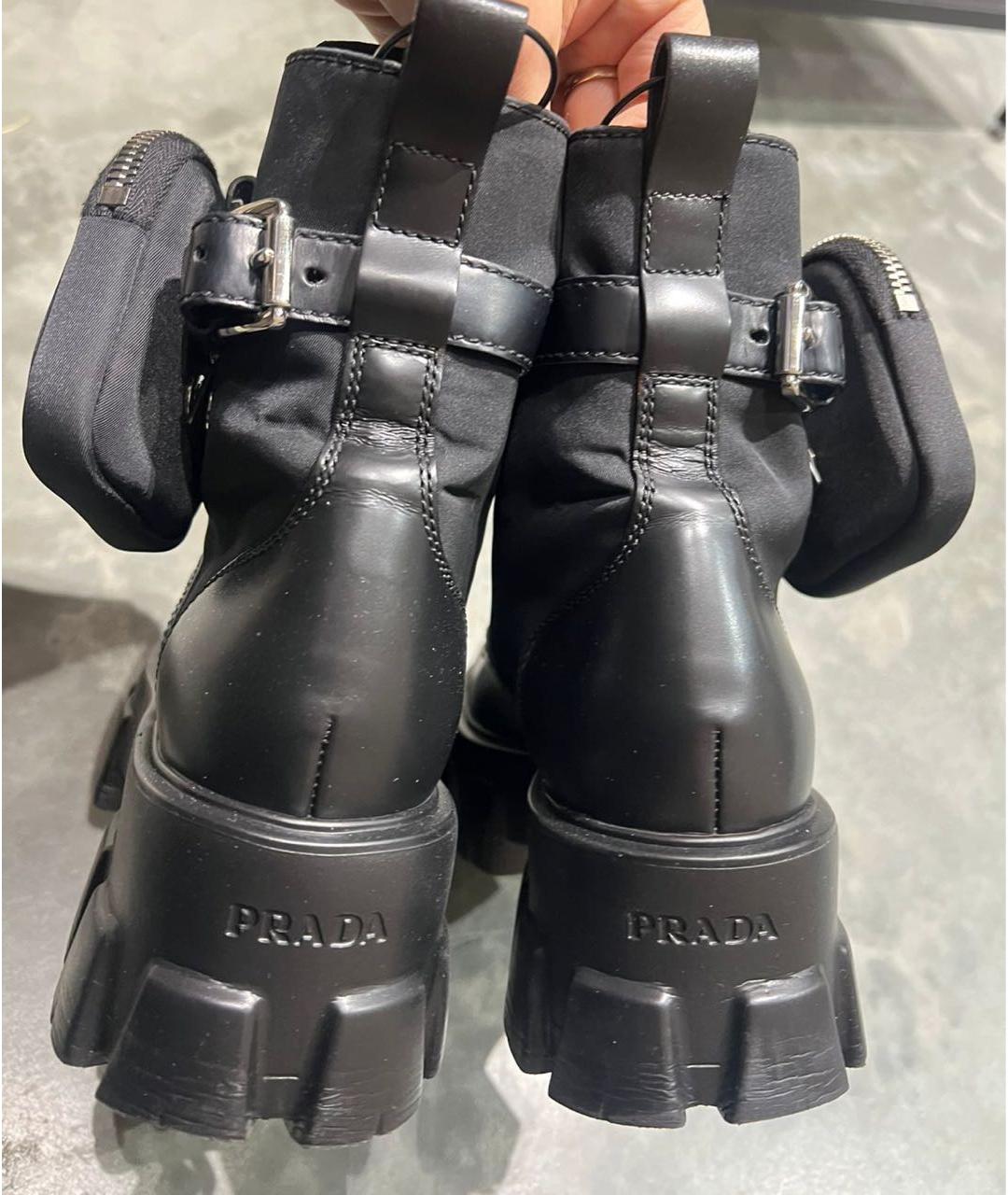 PRADA Черные кожаные ботинки, фото 3