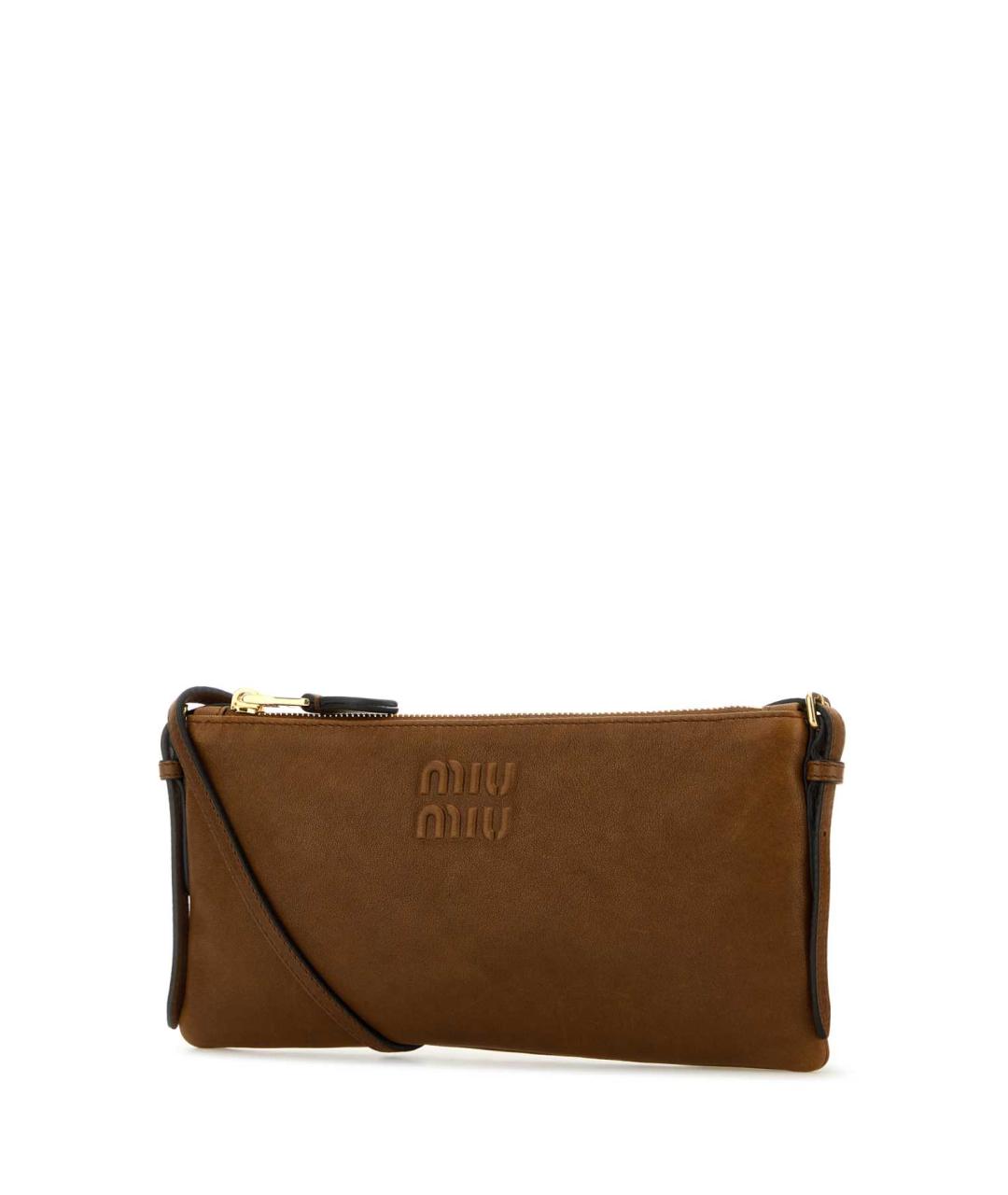 MIU MIU Коричневая кожаная сумка через плечо, фото 2