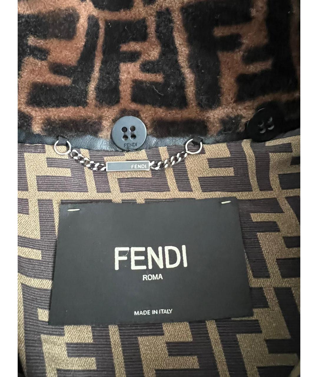 FENDI Коричневая меховая дубленка, фото 3