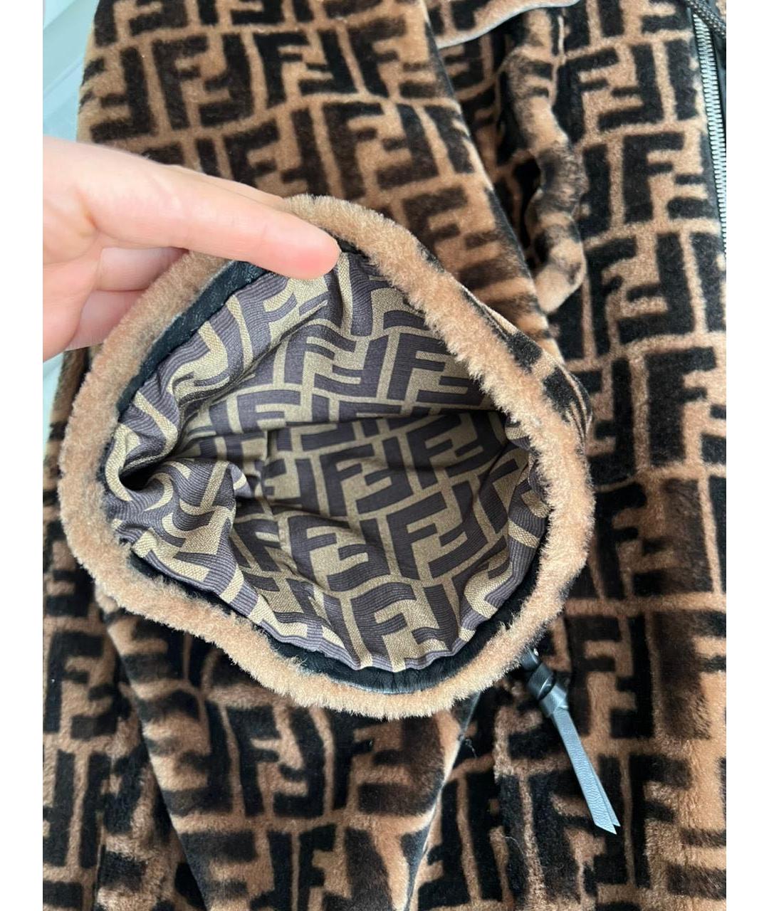 FENDI Коричневая меховая дубленка, фото 6