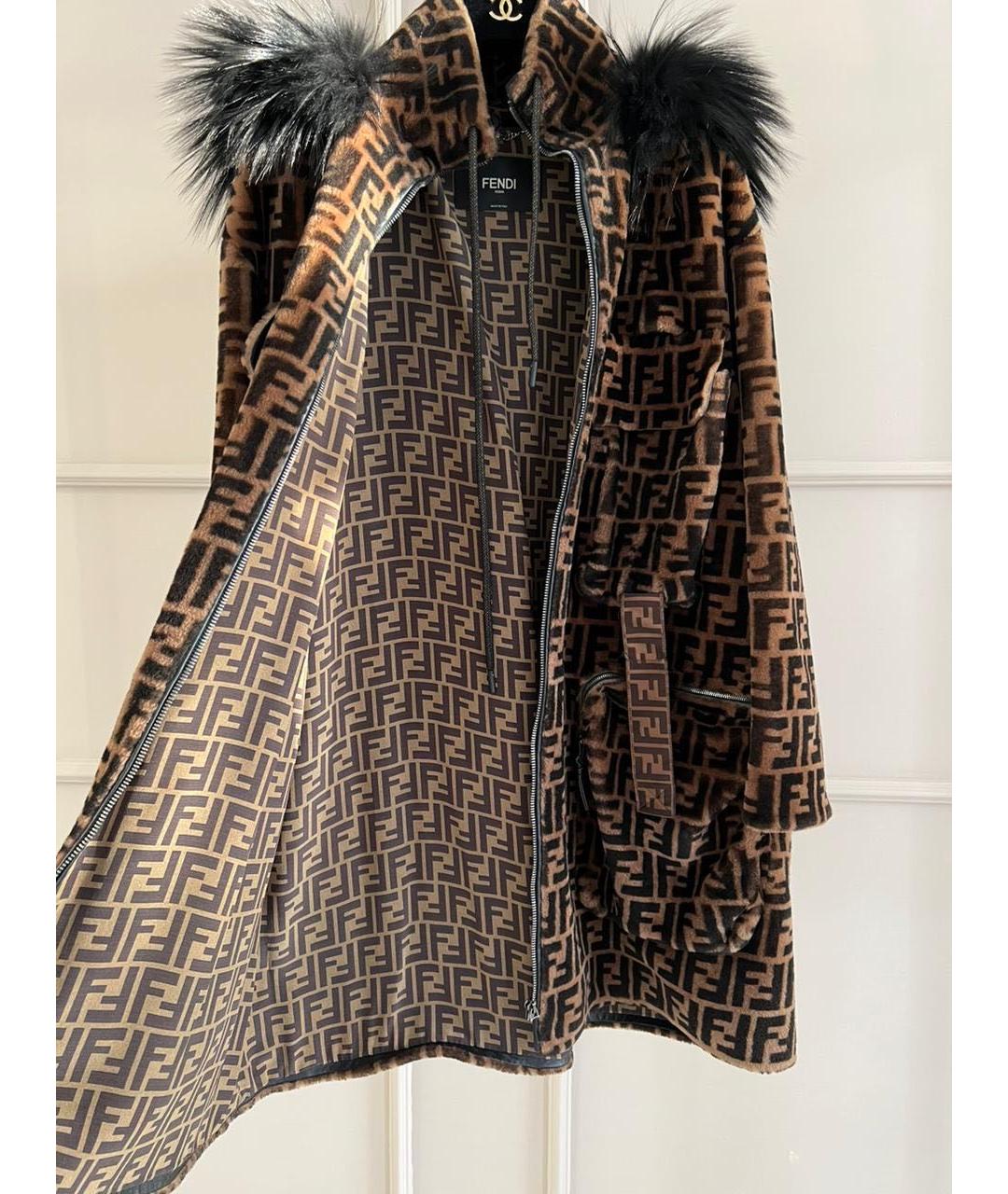 FENDI Коричневая меховая дубленка, фото 5