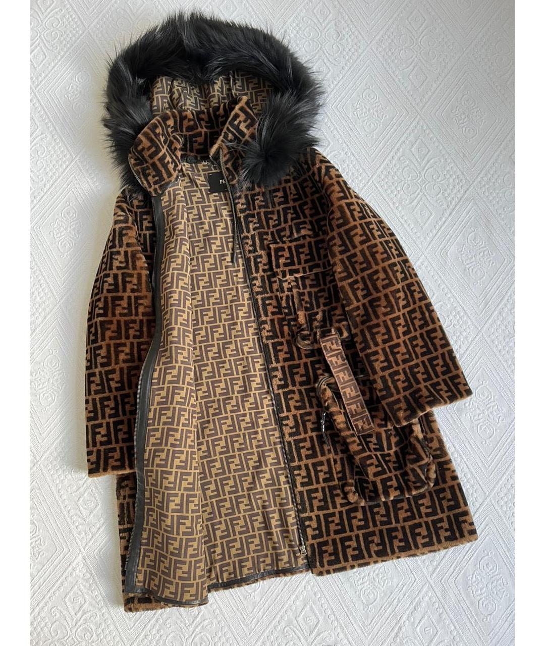 FENDI Коричневая меховая дубленка, фото 7