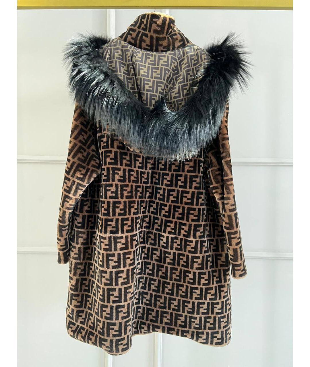FENDI Коричневая меховая дубленка, фото 2