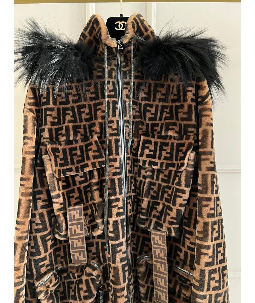 FENDI Коричневая меховая дубленка, фото 4