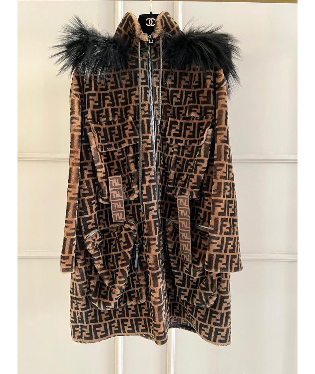FENDI Коричневая меховая дубленка, фото 9