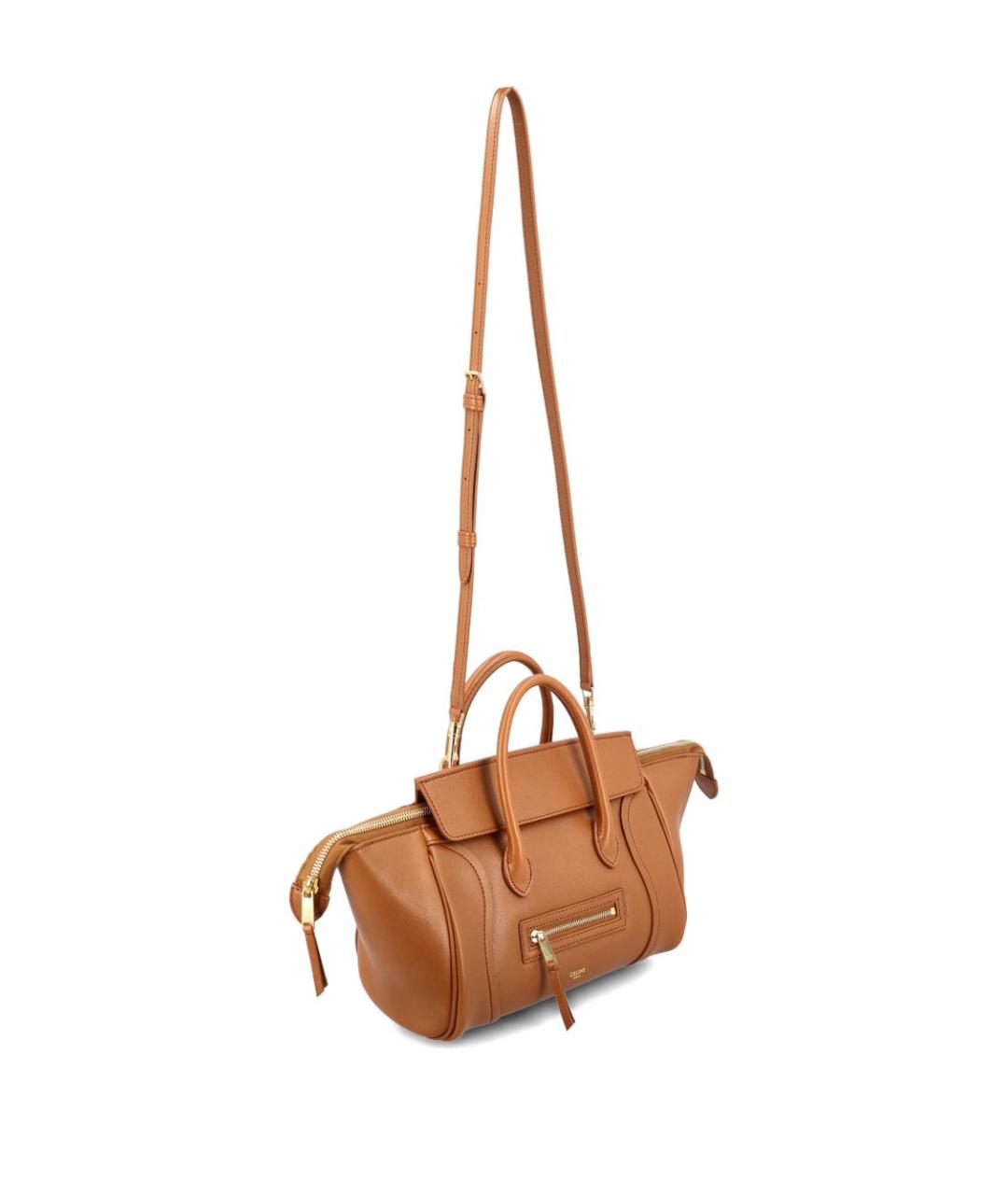 CELINE Коричневая кожаная сумка тоут, фото 2