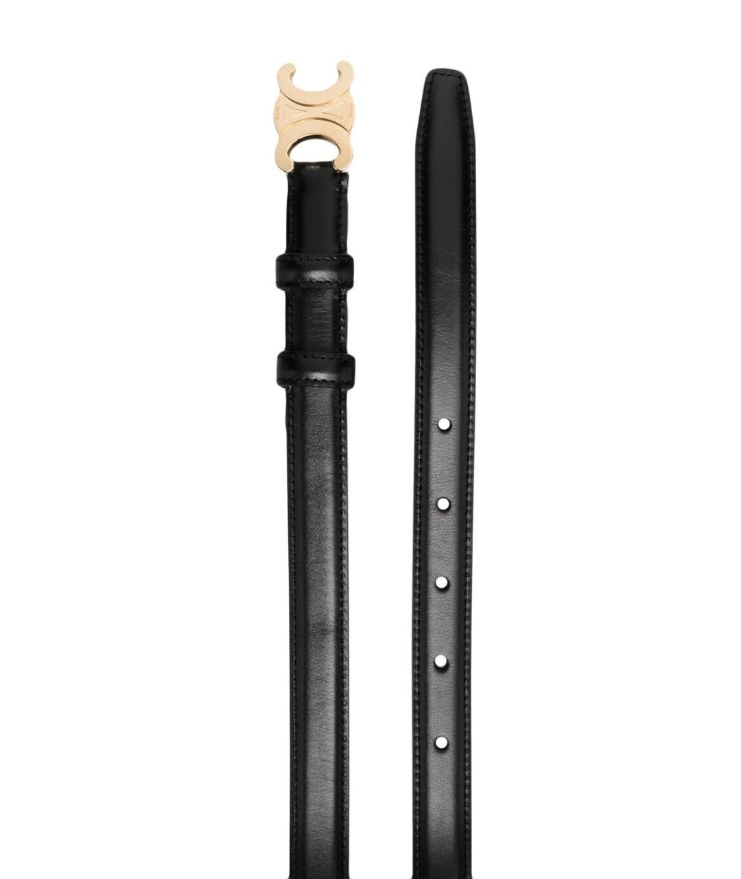 CELINE Черный кожаный ремень, фото 2