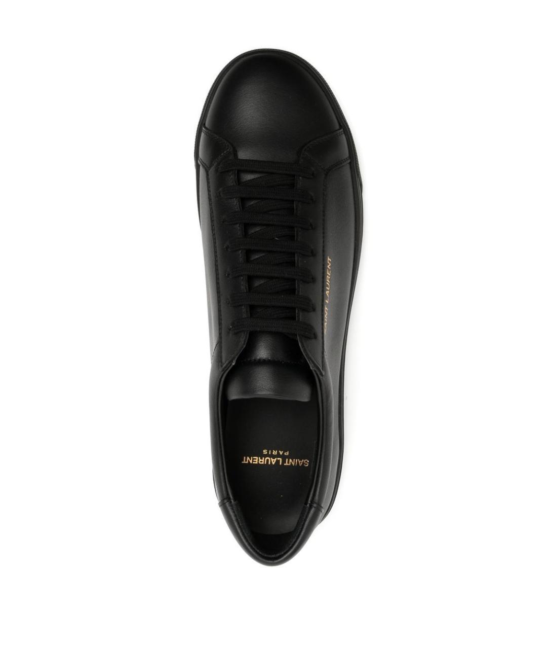 SAINT LAURENT Черные кожаные низкие кроссовки / кеды, фото 3