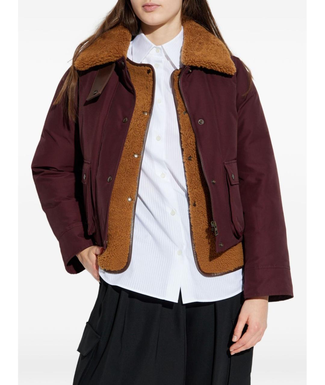 LOEWE Бордовая дубленка, фото 3