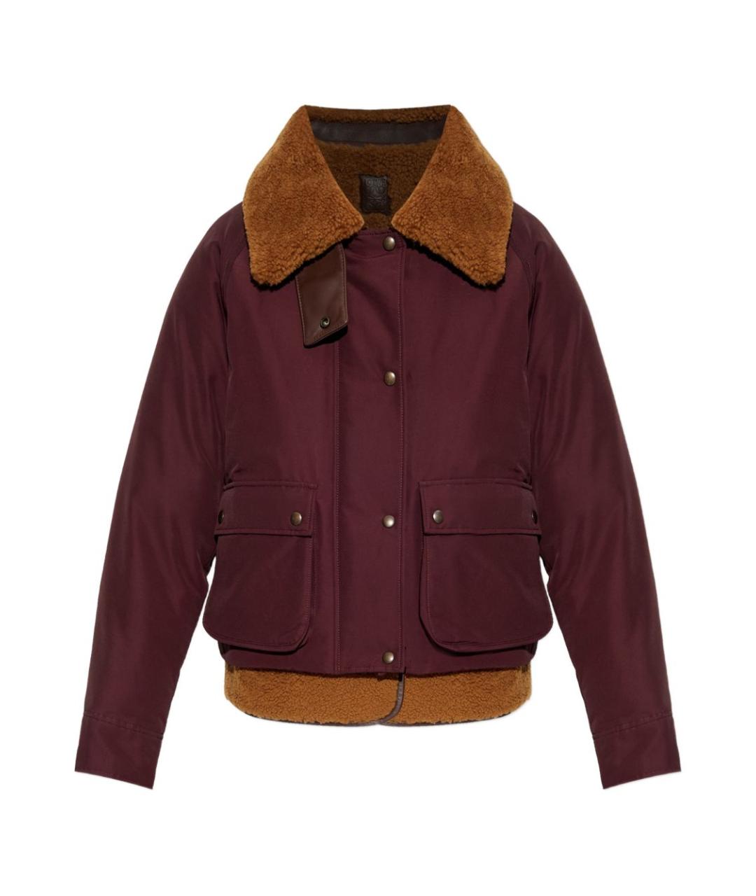 LOEWE Бордовая дубленка, фото 1