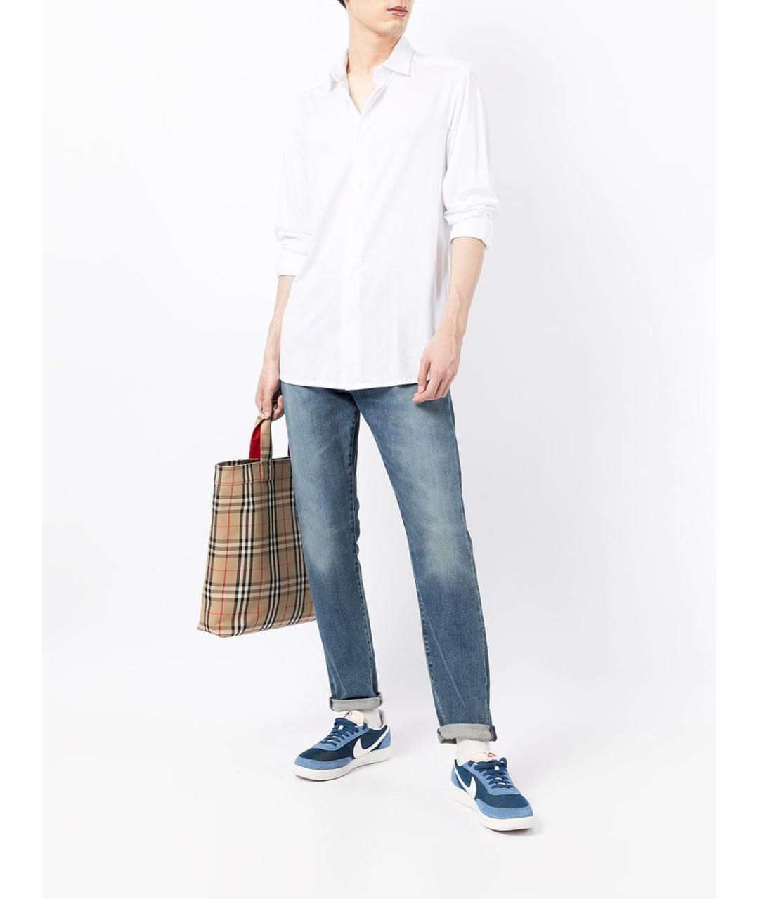 EMPORIO ARMANI Белая хлопковая классическая рубашка, фото 3