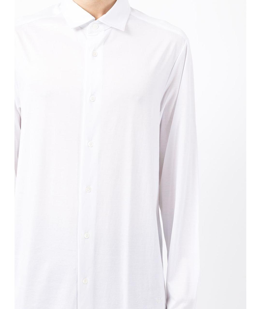 EMPORIO ARMANI Белая хлопковая классическая рубашка, фото 5