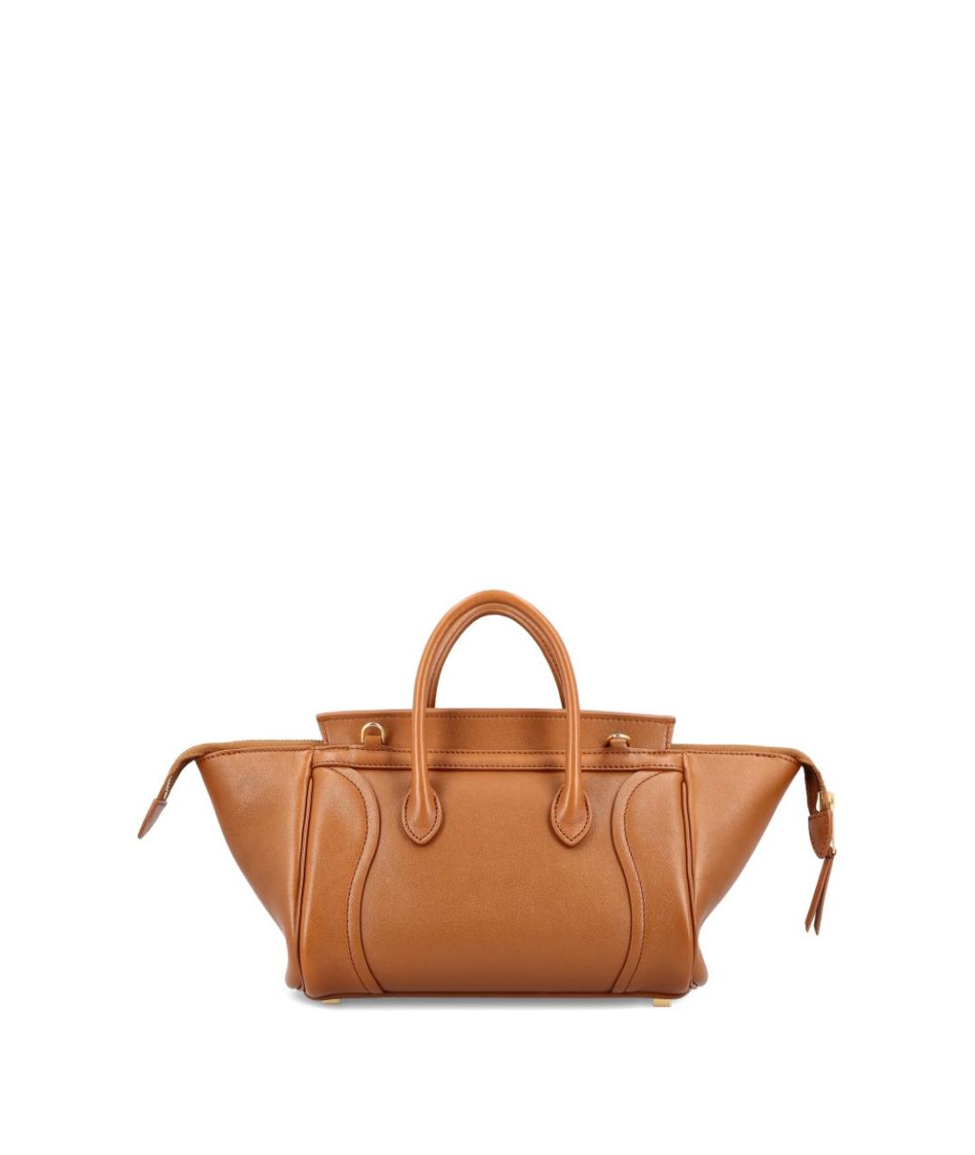 CELINE Коричневая кожаная сумка через плечо, фото 4