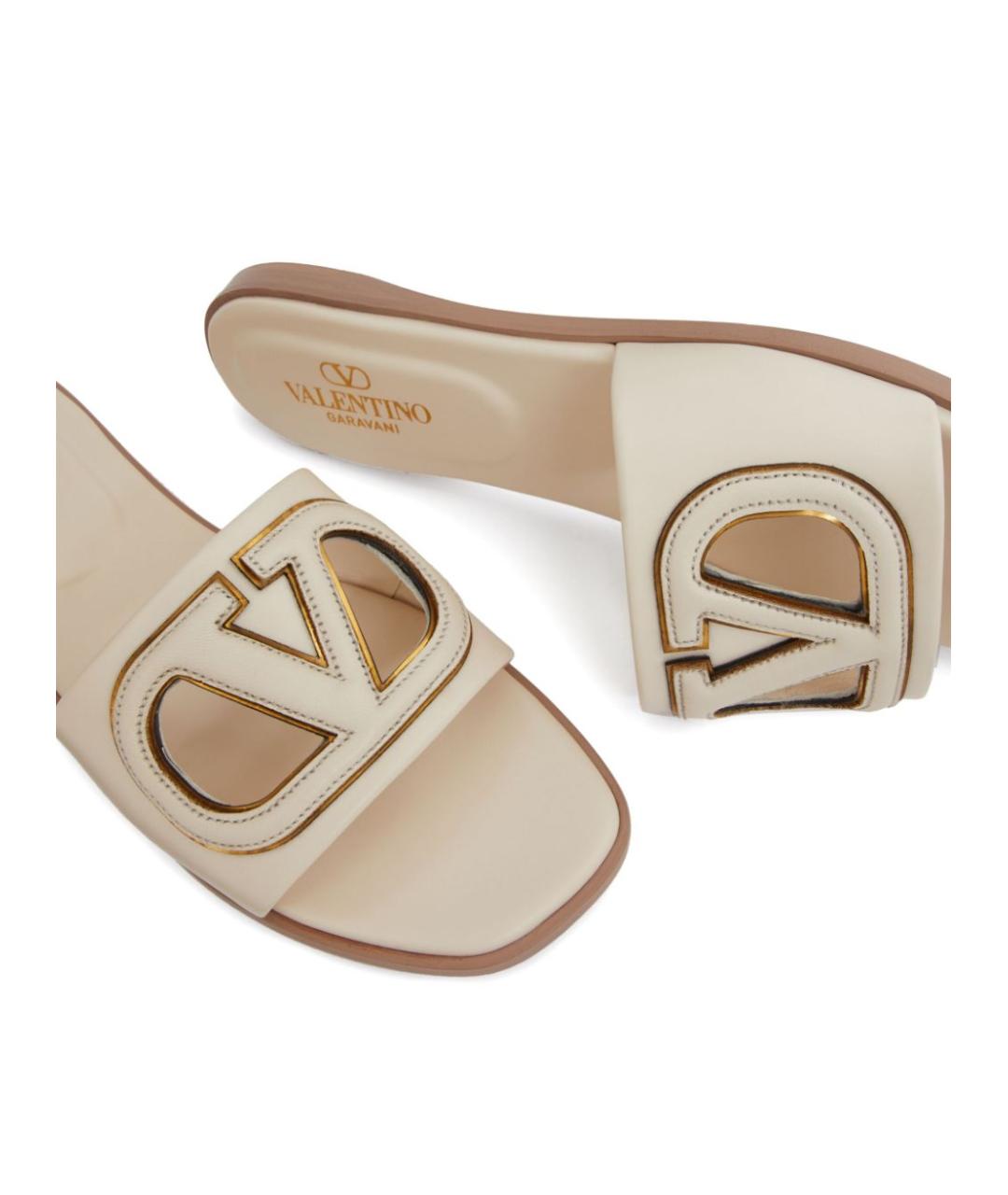 VALENTINO Бежевые кожаные сандалии, фото 5