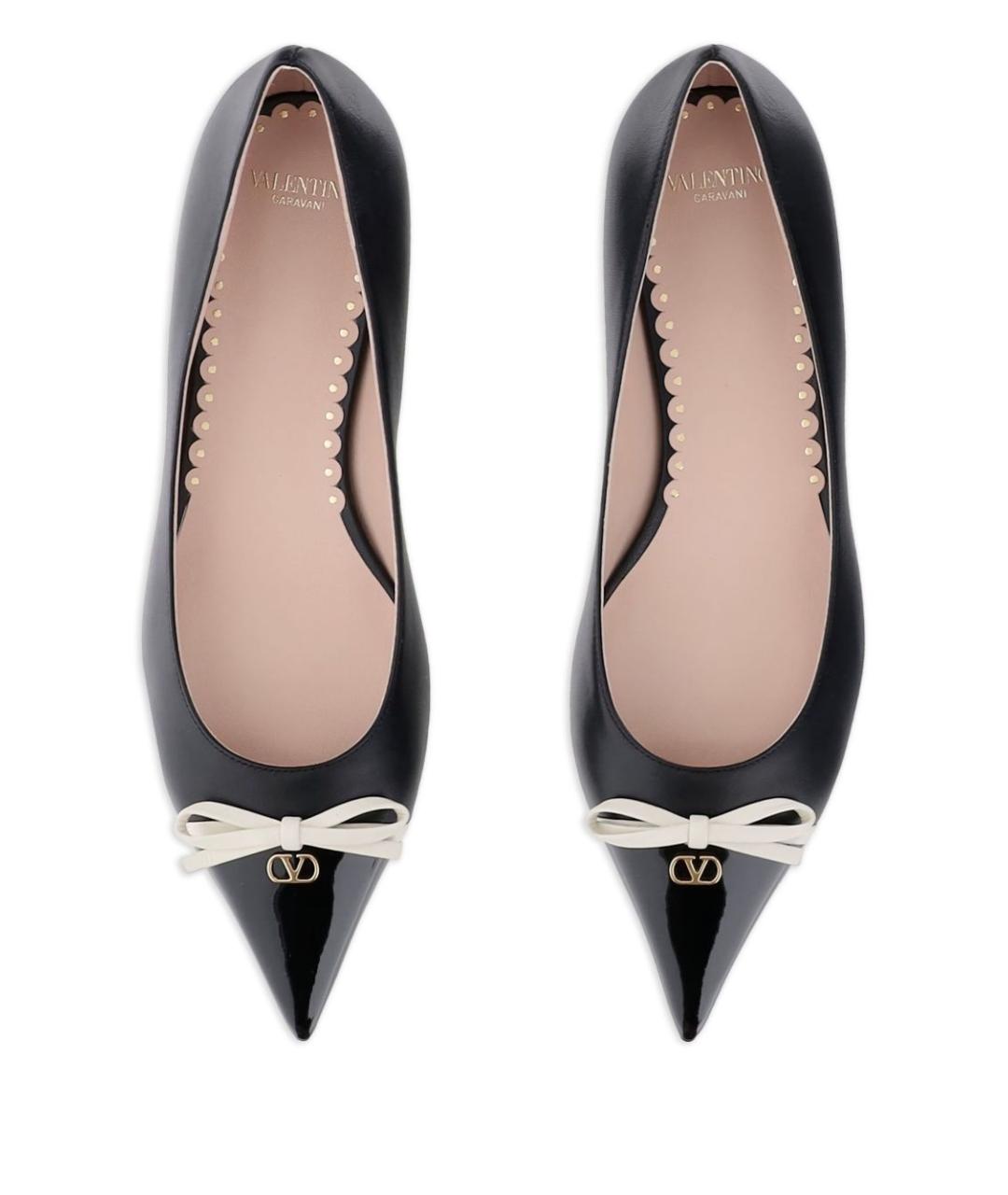 VALENTINO Черные кожаные балетки, фото 5