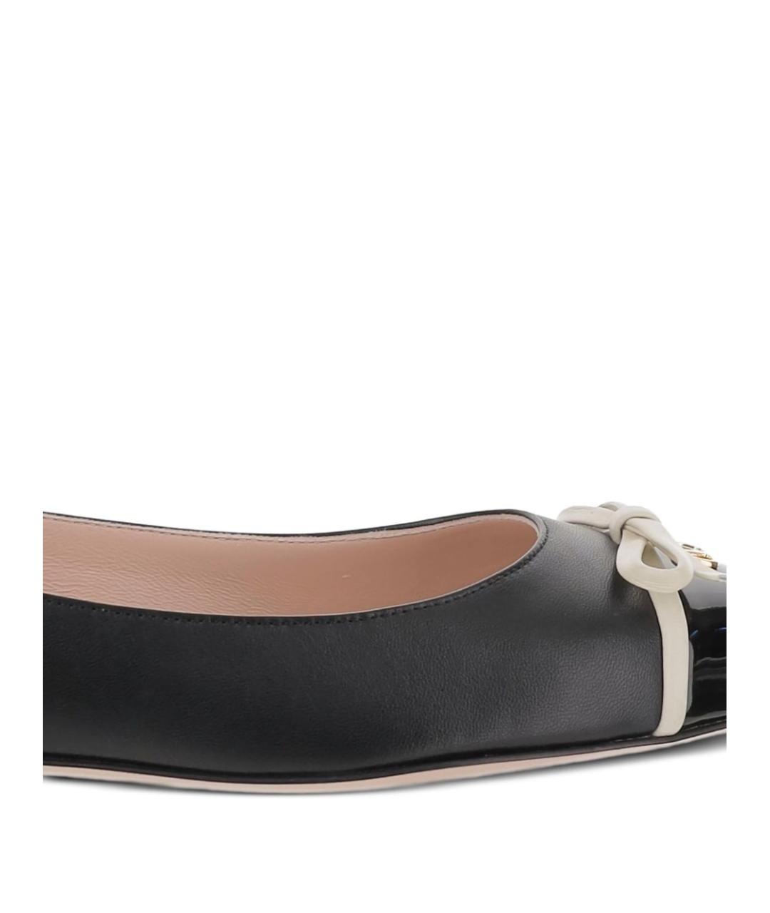 VALENTINO Черные кожаные балетки, фото 2
