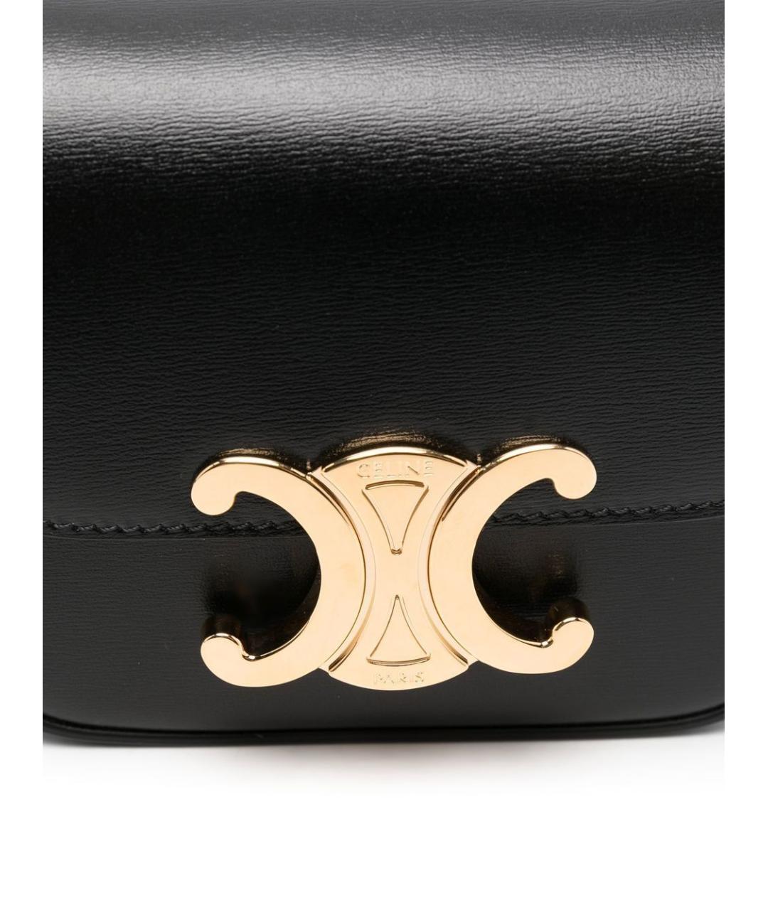 CELINE Черная кожаная сумка через плечо, фото 4