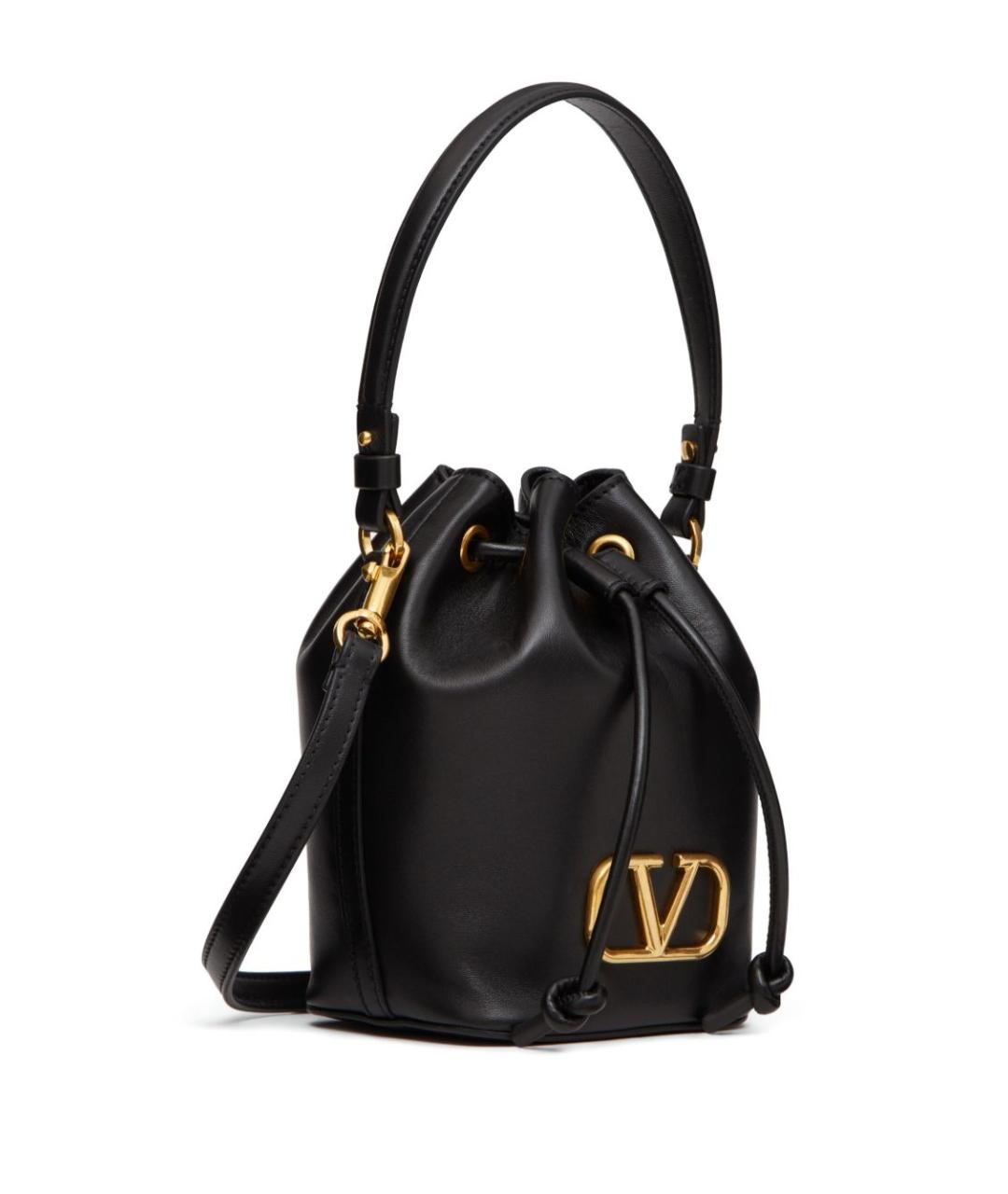 VALENTINO Черная кожаная сумка через плечо, фото 5