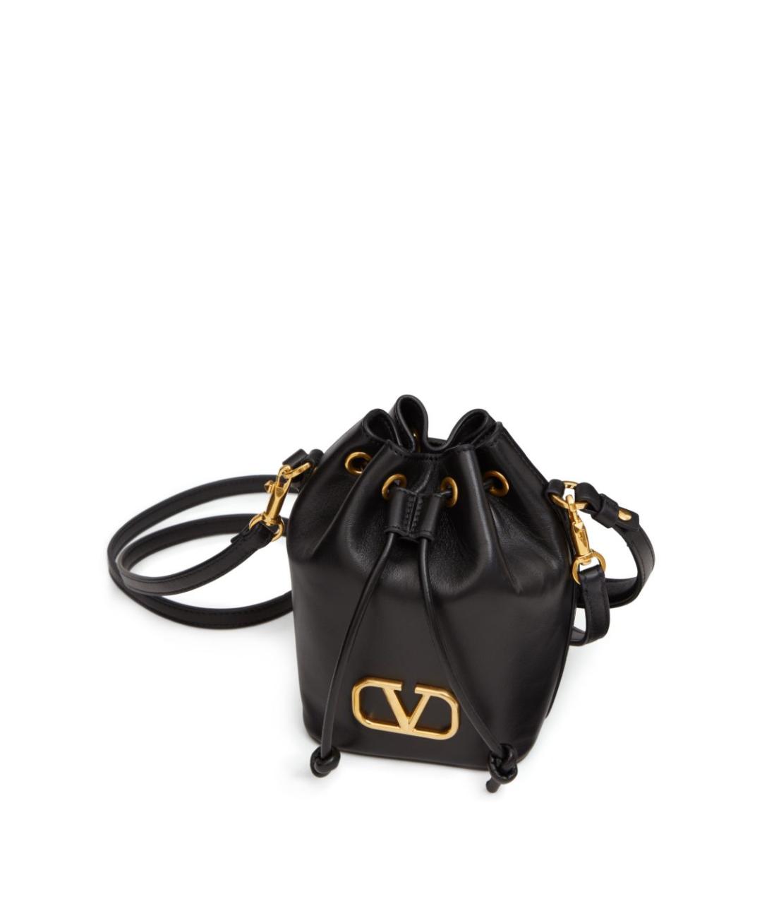 VALENTINO Черная кожаная сумка через плечо, фото 6