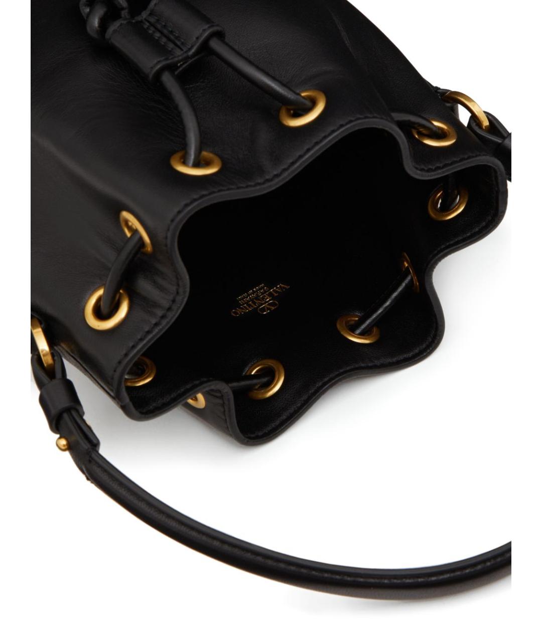 VALENTINO Черная кожаная сумка через плечо, фото 7