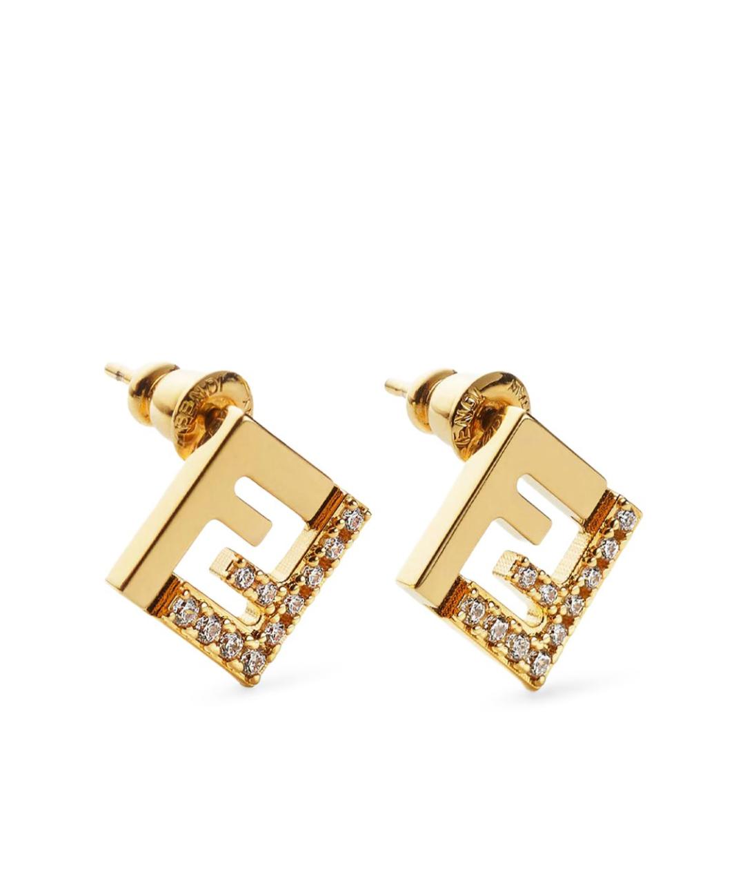FENDI Золотые металлические серьги, фото 1