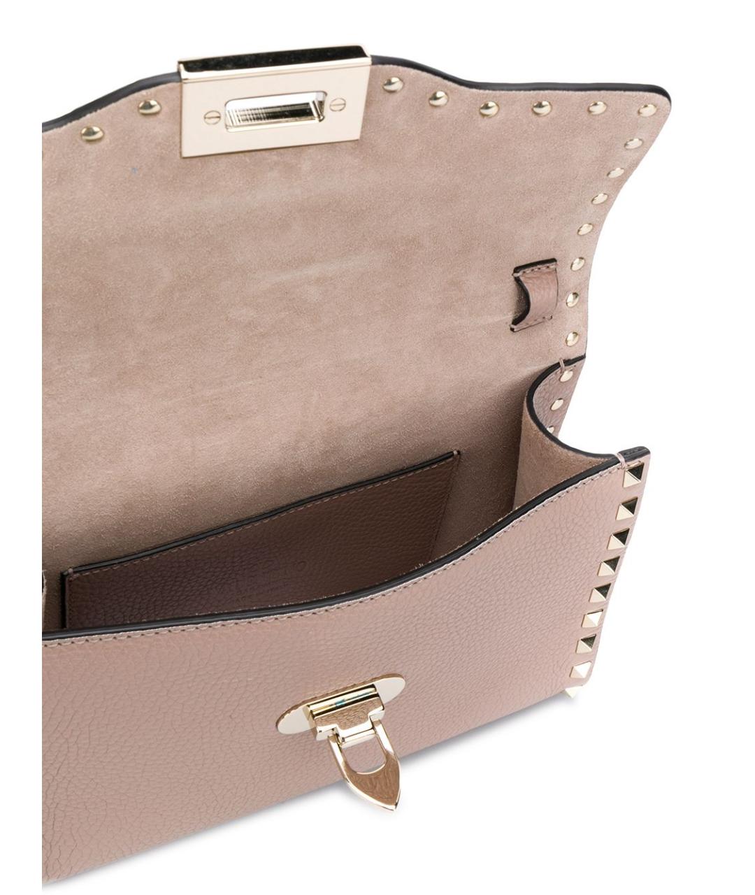 VALENTINO Бежевая кожаная сумка через плечо, фото 2