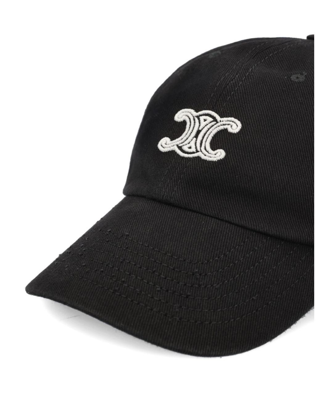 CELINE Черная хлопковая кепка, фото 4