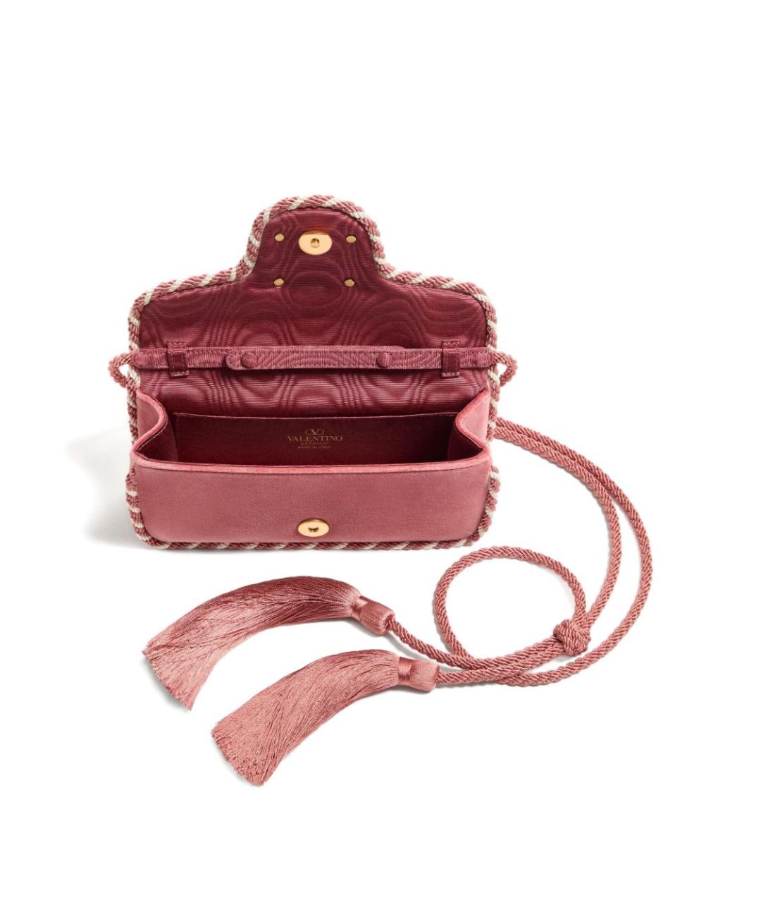 VALENTINO Розовая бархатная сумка через плечо, фото 3
