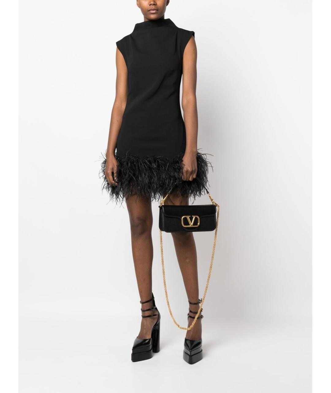 VALENTINO Черная кожаная сумка через плечо, фото 3