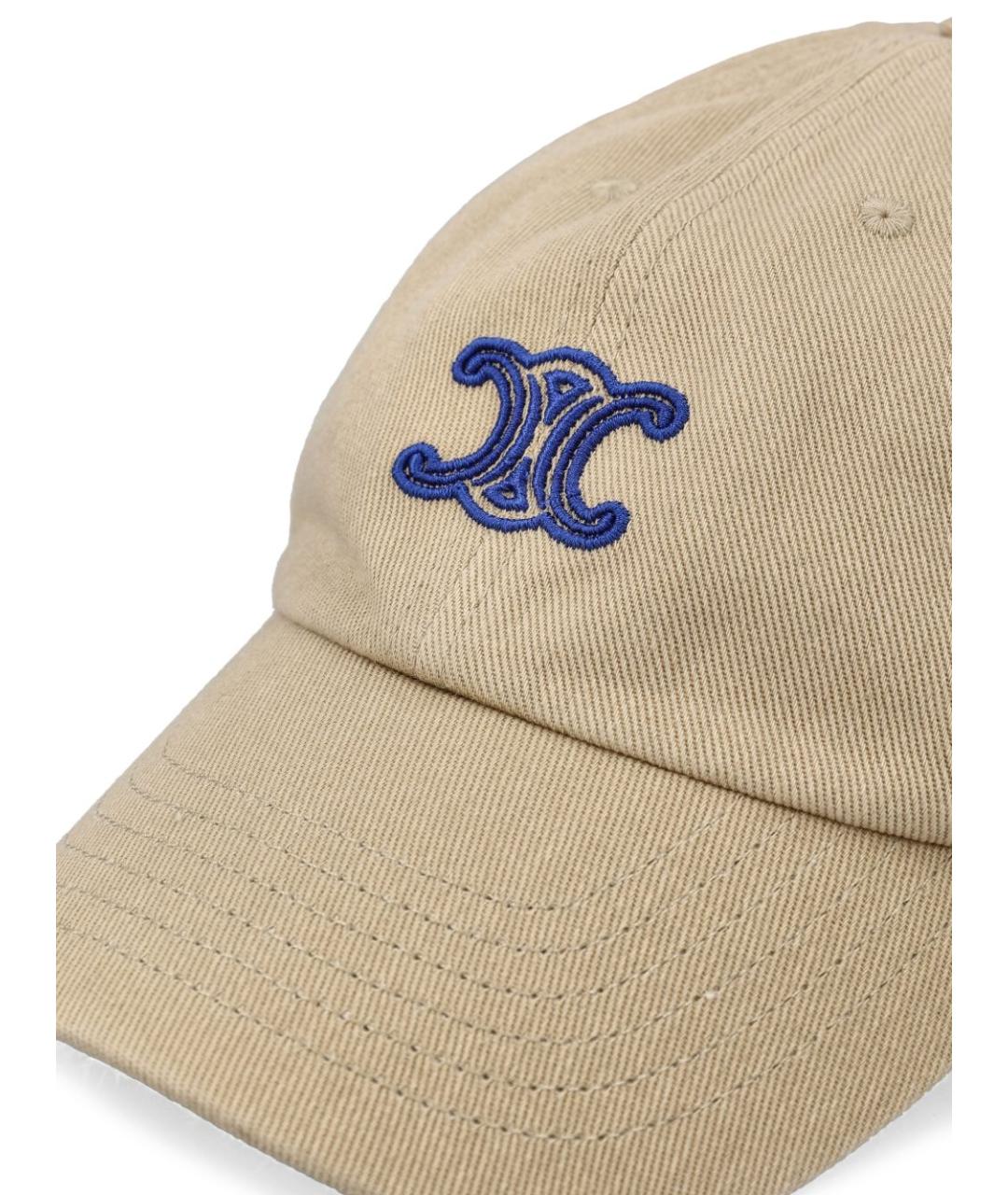 CELINE Бежевая хлопковая кепка, фото 4