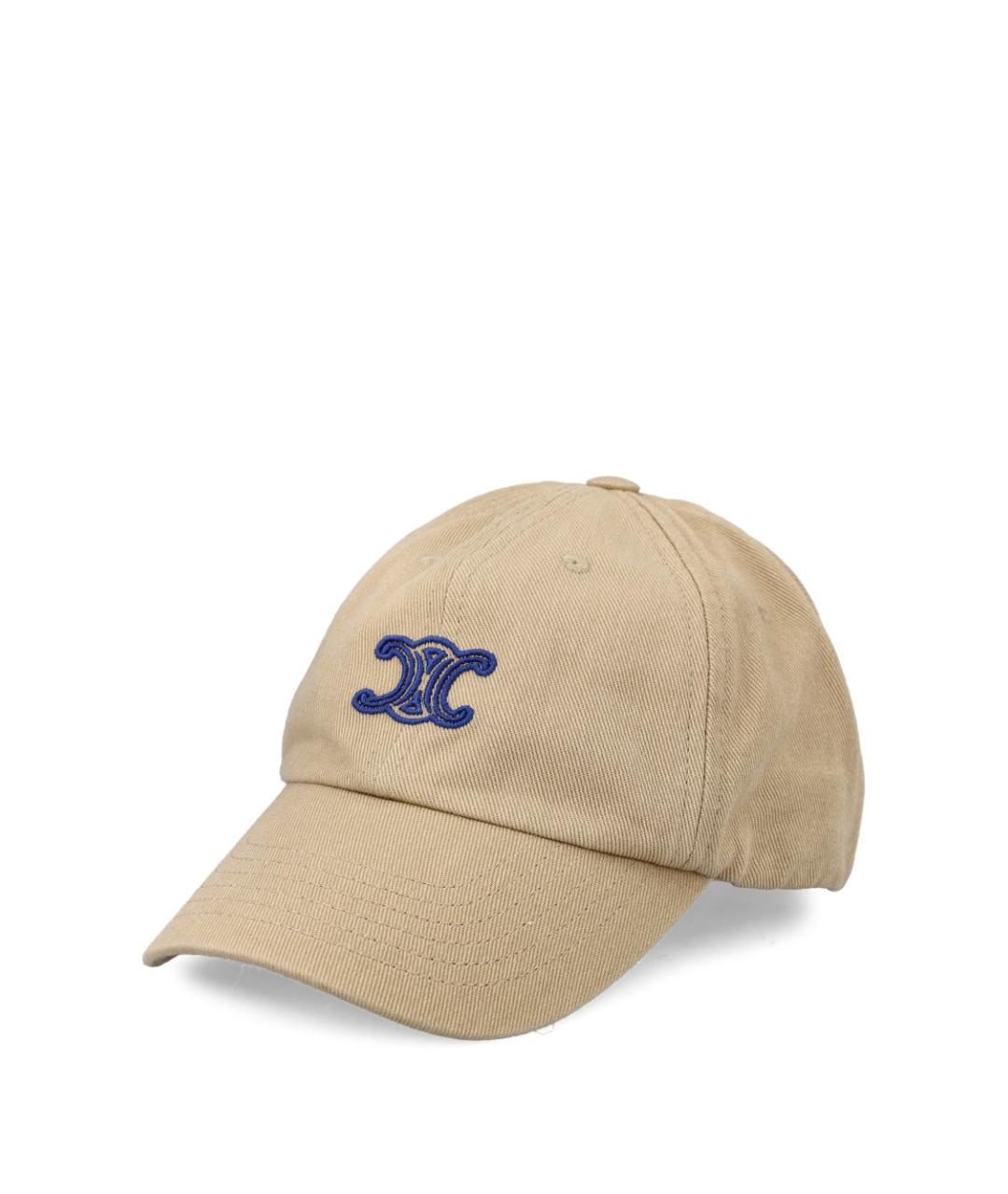 CELINE Бежевая хлопковая кепка, фото 3