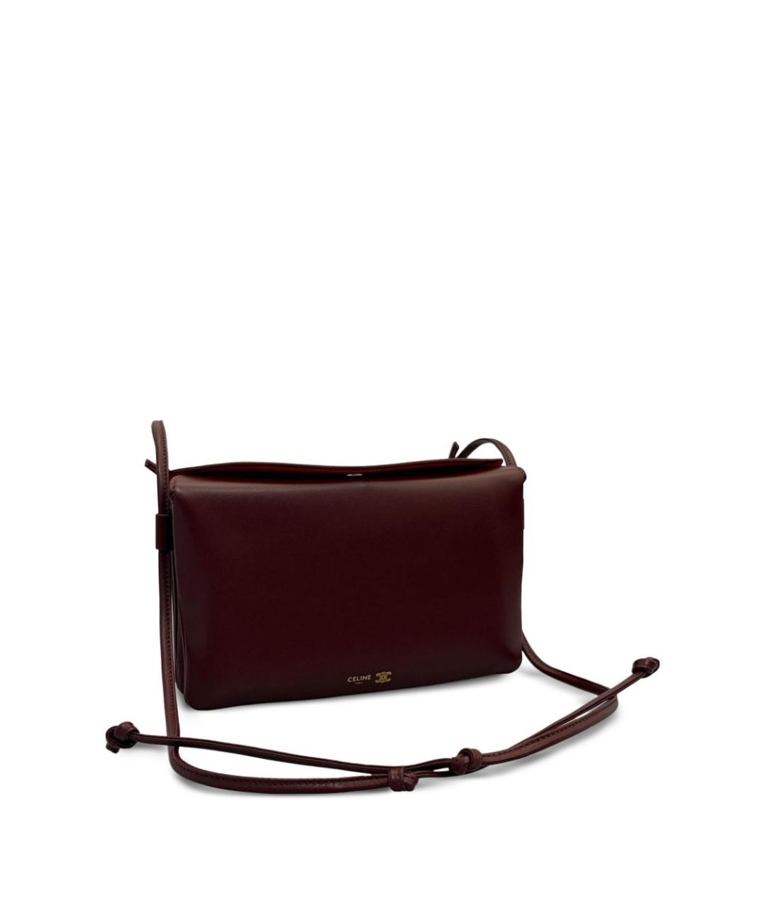 CELINE Бордовая кожаная сумка через плечо, фото 1