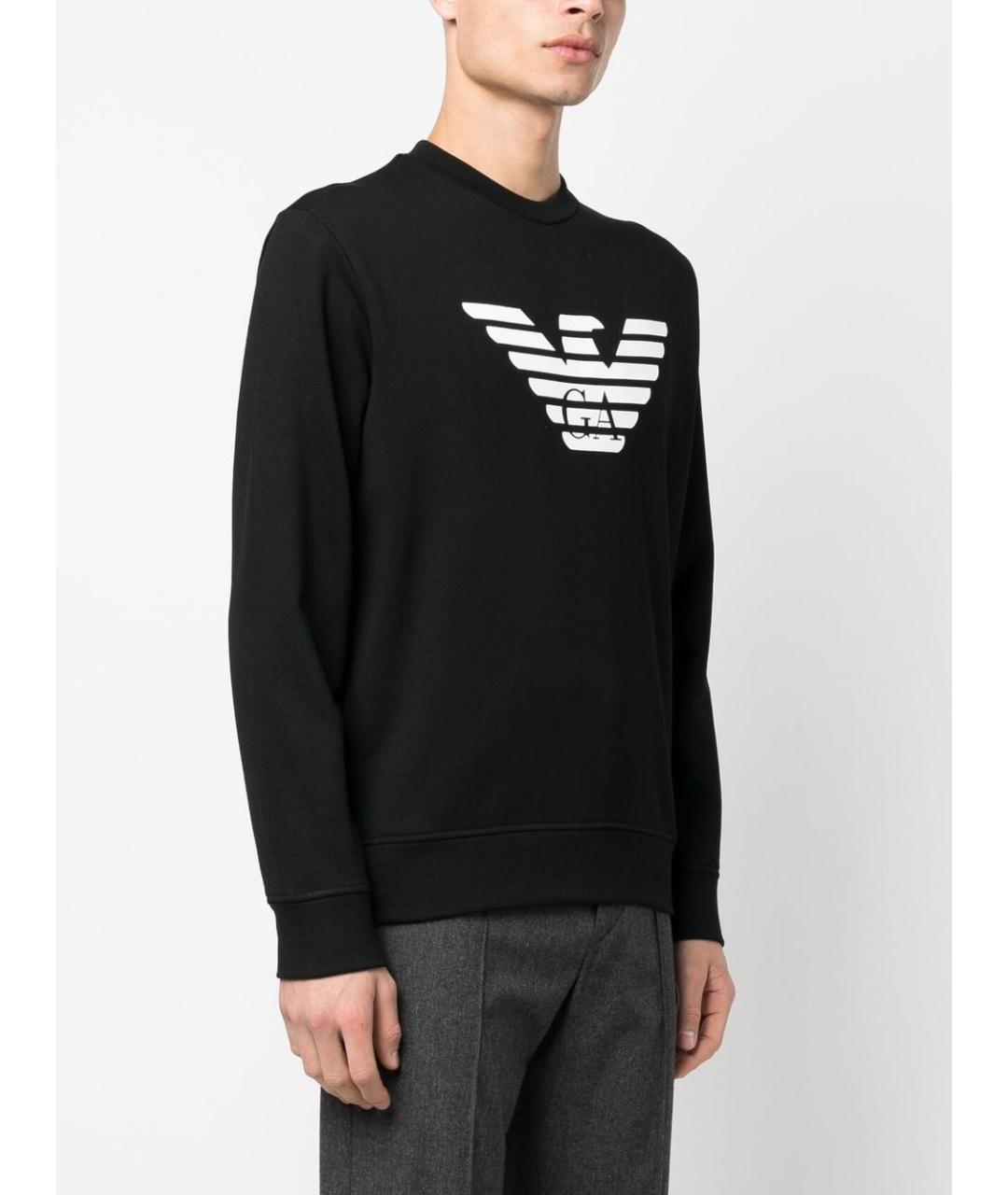 EMPORIO ARMANI Черный хлопковый джемпер / свитер, фото 4