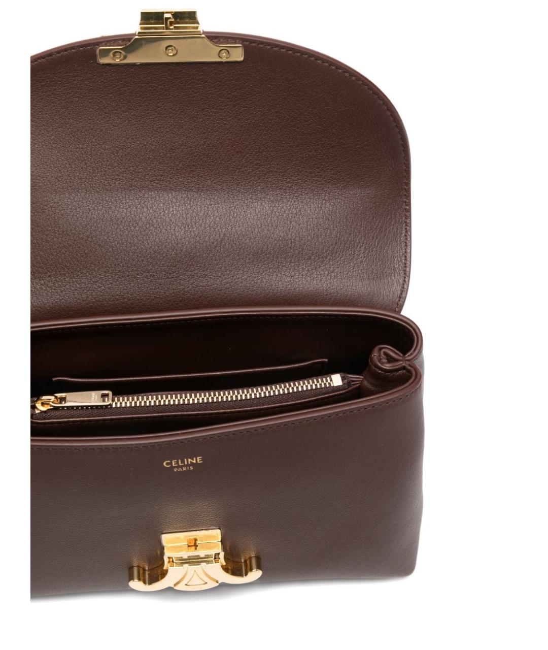 CELINE Коричневая кожаная сумка тоут, фото 3