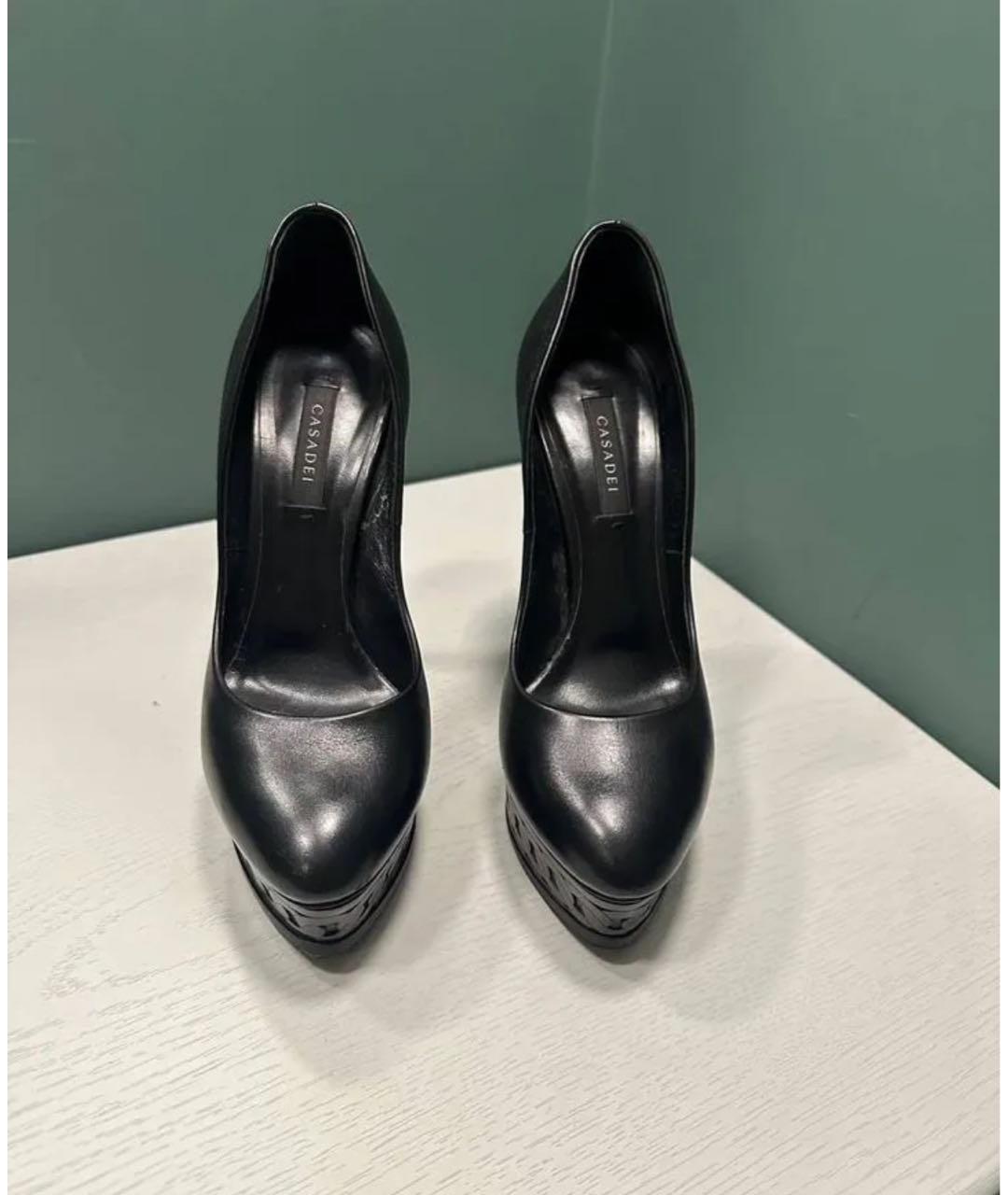 CASADEI Черные кожаные туфли, фото 2