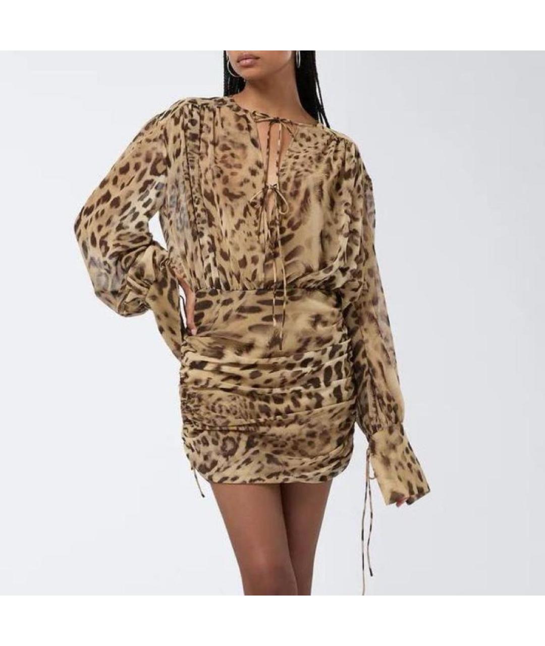 THE ANDAMANE Коричневое полиэстеровое коктейльное платье, фото 2