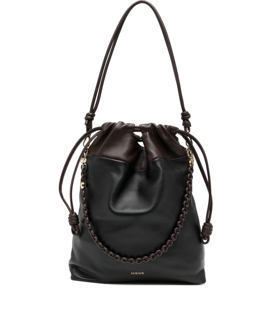 LOEWE Черная кожаная сумка тоут, фото 1