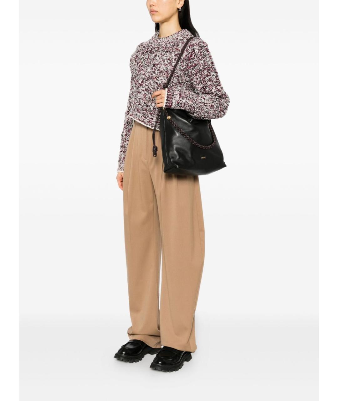 LOEWE Черная кожаная сумка тоут, фото 5