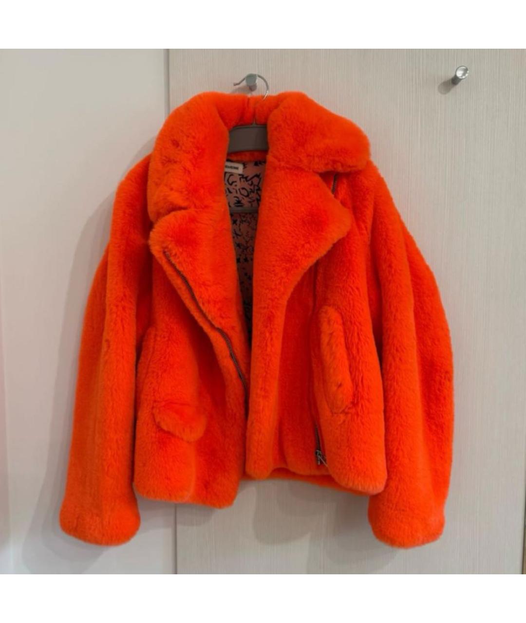 ZADIG & VOLTAIRE Оранжевая полиэстеровая шуба, фото 5