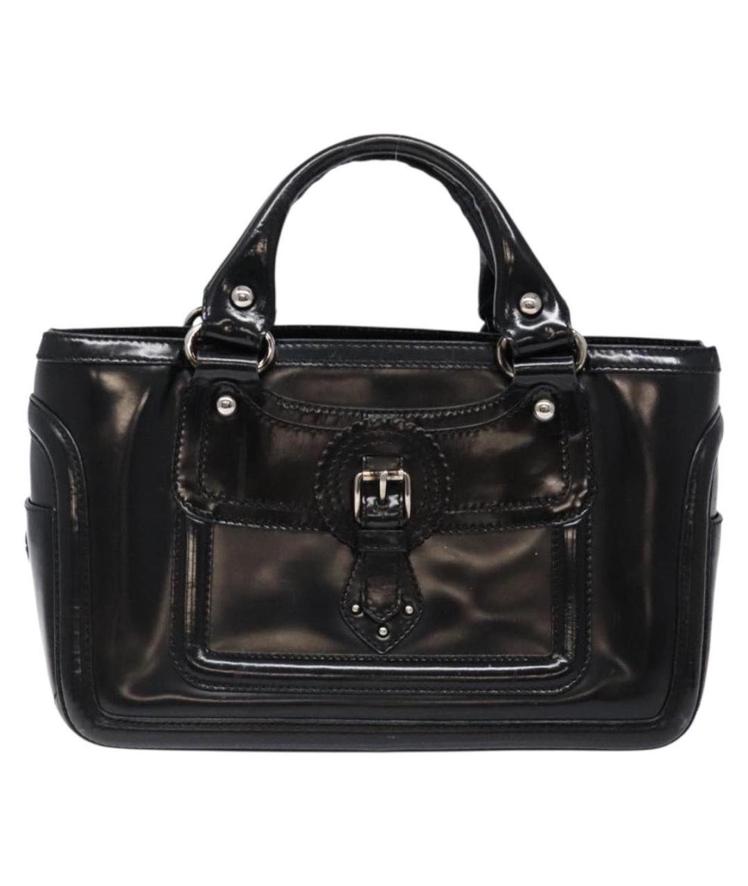 CELINE Черная сумка с короткими ручками из лакированной кожи, фото 1