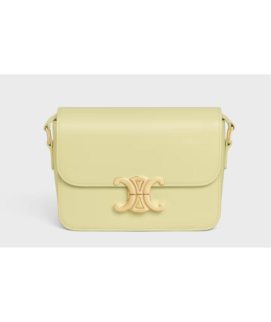 CELINE Желтая кожаная сумка через плечо, фото 5